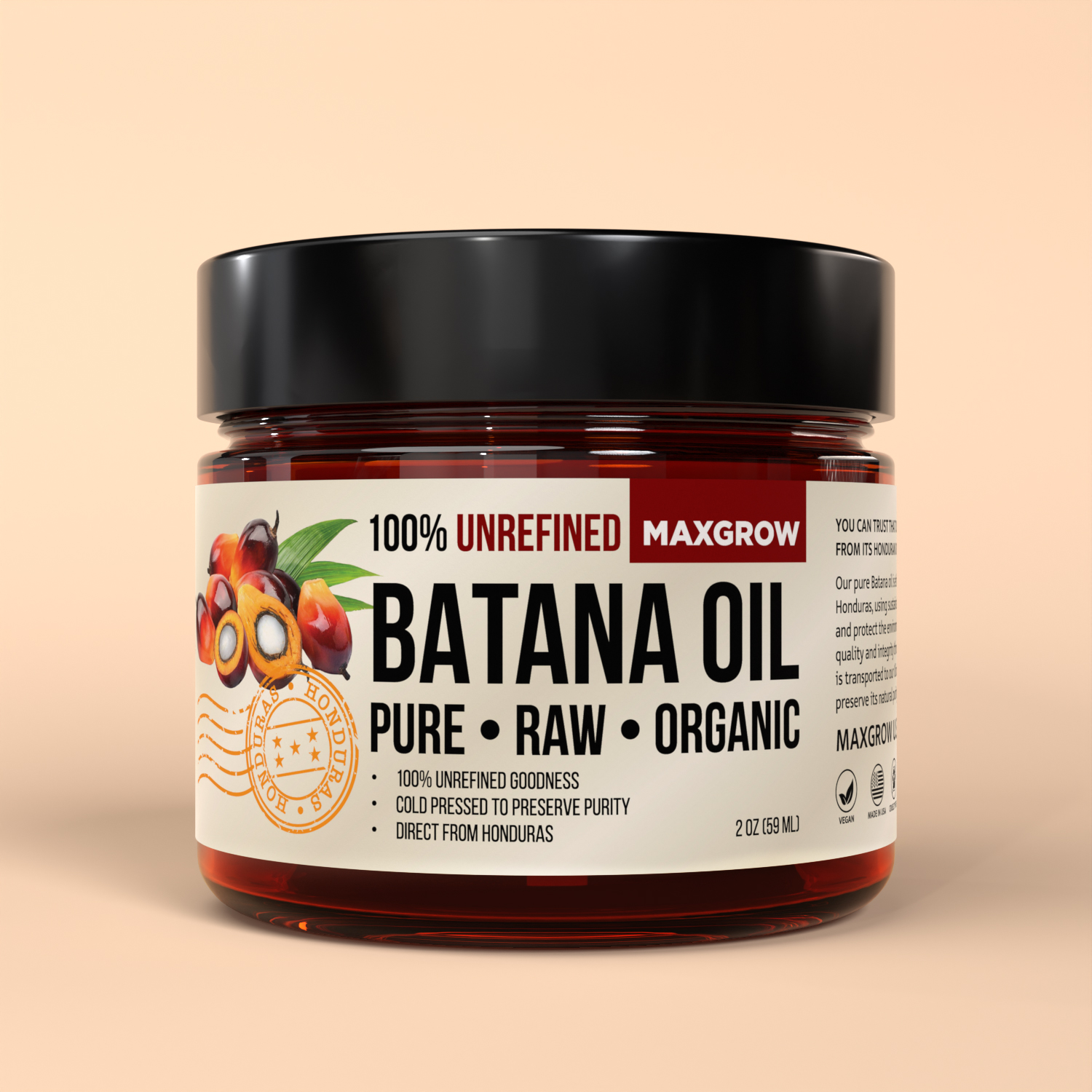 Vie Naturelle 2 oz Pure Batana Oil amber glass jar