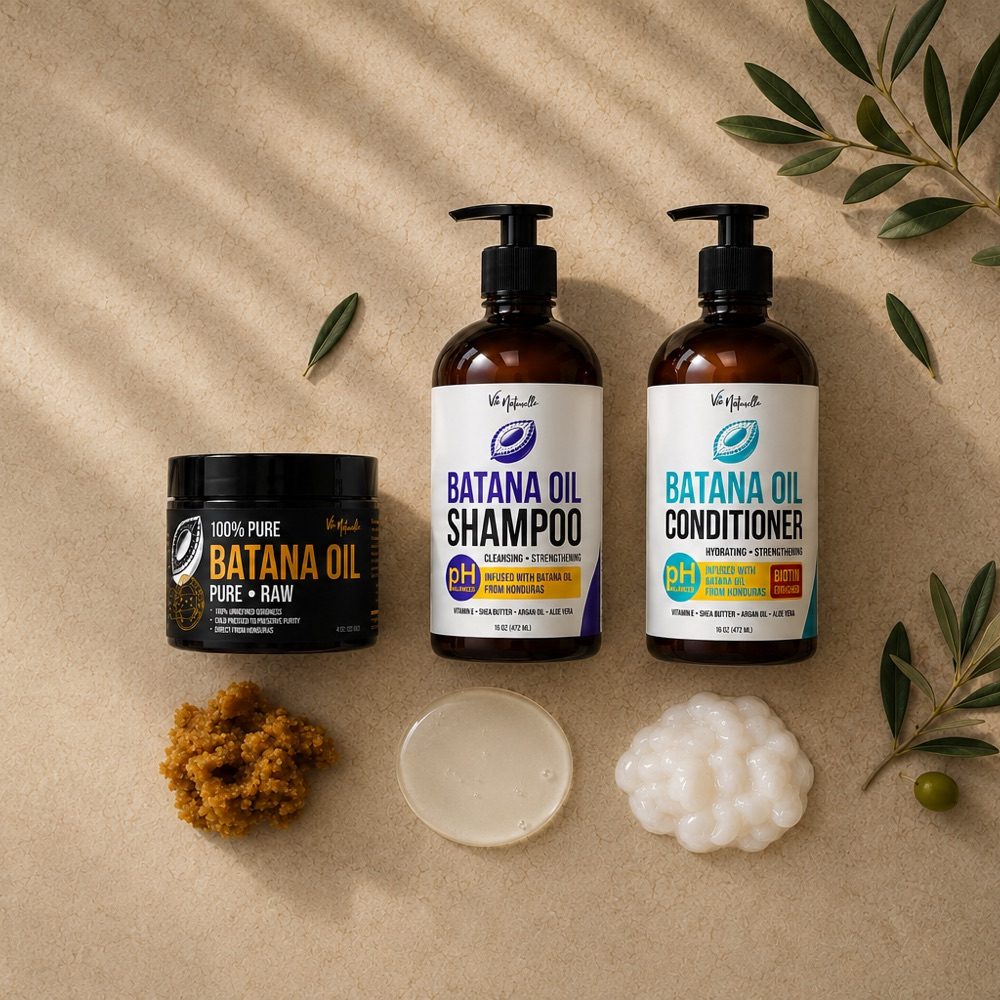 Vie Naturelle Complete System with Pure Batana Oil, Batana Oil Shampoo, and Batana Oil Conditioner