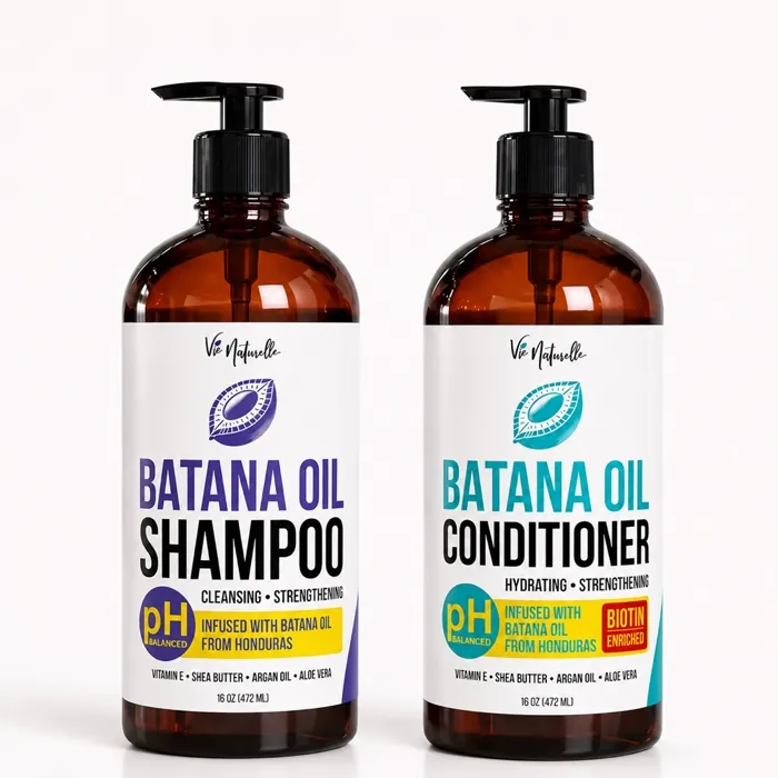 Vie Naturelle Shampoo + Conditioner Duo — gentle cleanse and strengthening conditioner